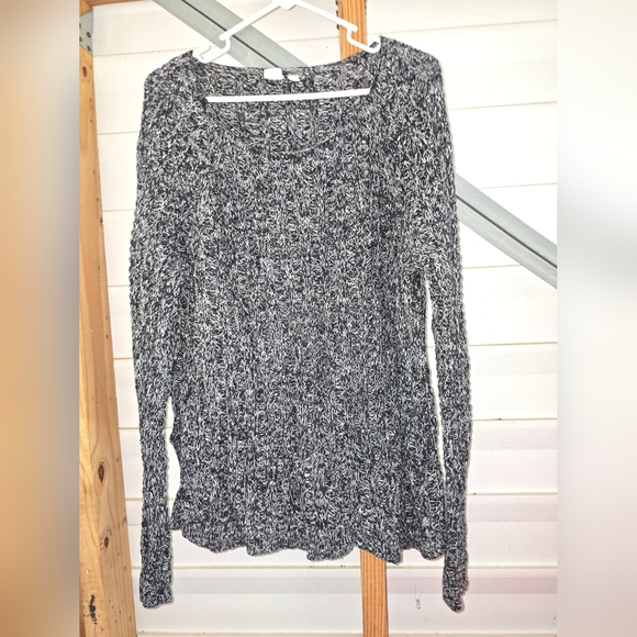 Gap Black and White Marbled Knit Sweater Size Large - Picture 1 of 7